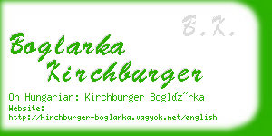 boglarka kirchburger business card